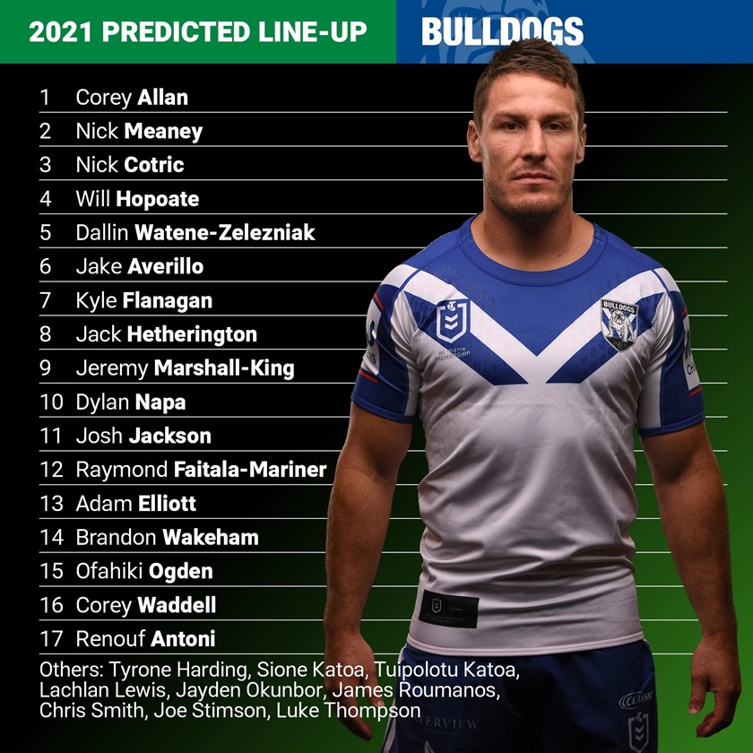 NRL 2020 Canterbury Bulldogs, 2021 round 1 predicted team Bulldogs