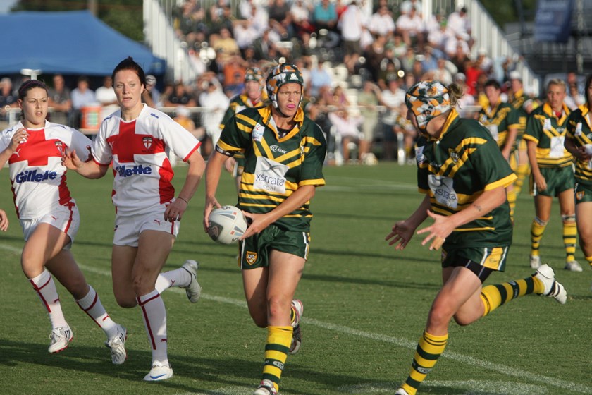 Tahnee Norris in action for the Jillaroos against England.