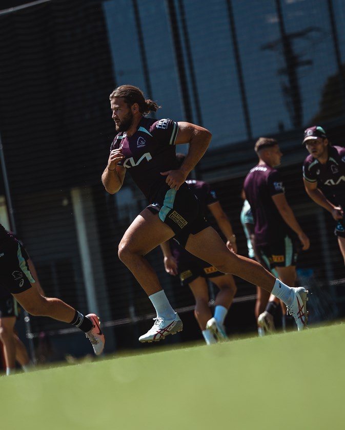 Pat Carrigan at Broncos training.