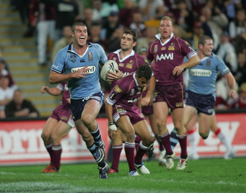 Matt King scored a hat-trick in the Blues 2005 Game Three victory.