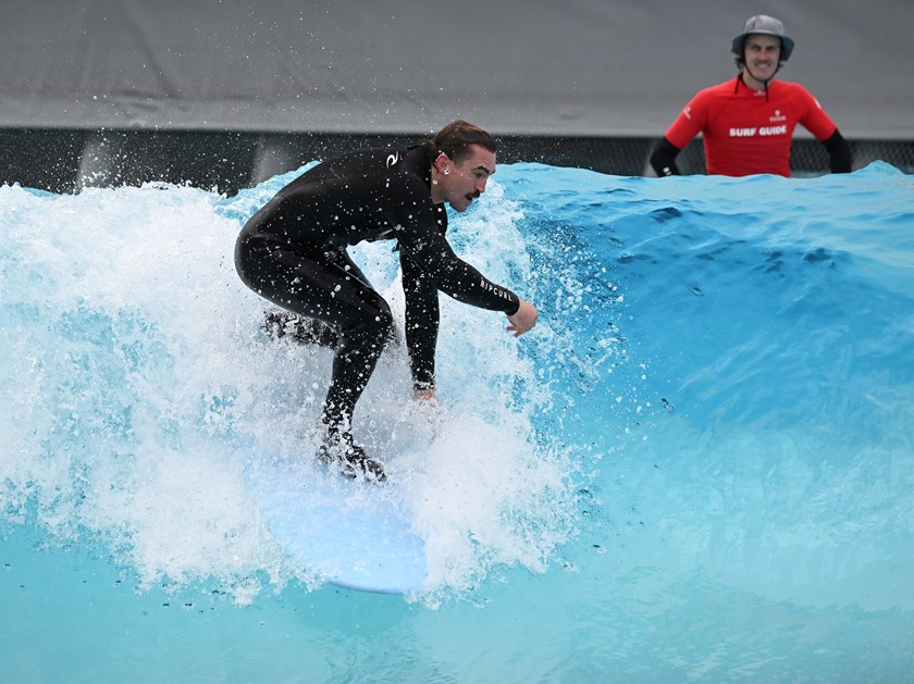 Connor Watson showcased his surfing skills on Tuesday morning. 