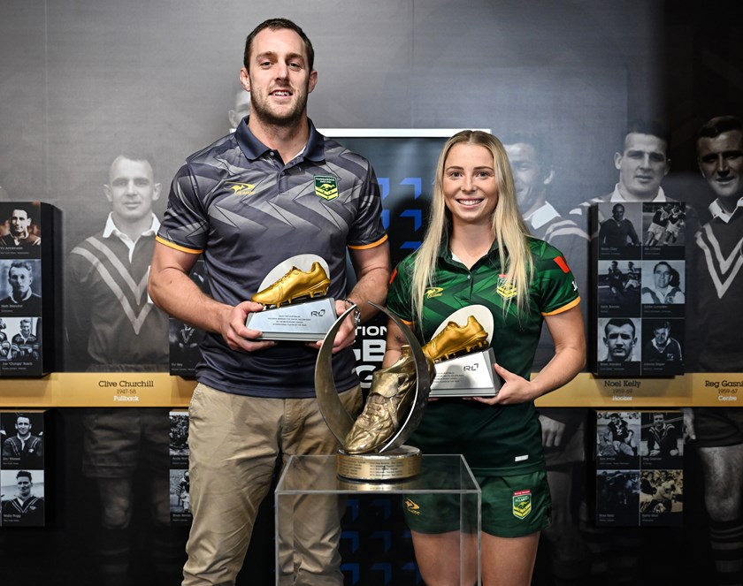 Isaah Yeo and Tarryn Aiken were awarded the men's and women's Golden Boot awards on Friday.