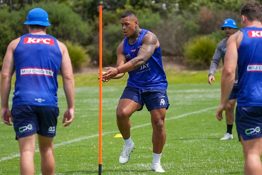 Franklin Pele during the Bulldogs pre-season training at Belmore.