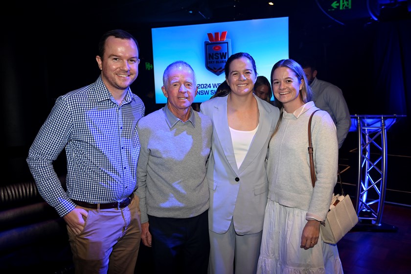 Rachael Pearson with her family at the Sky Blues Launch.