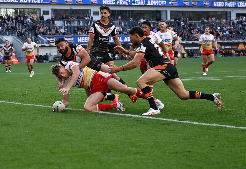 Jack Bostock scored his debut NRL try against Wests Tigers in Round 25.