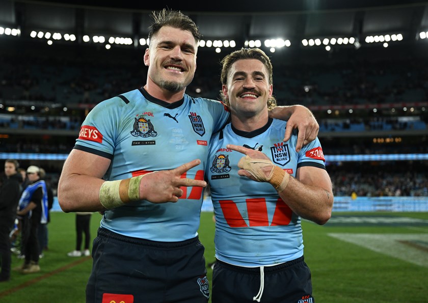 Blues forwards Angus Crichton and Connor Watson have formed a close bond during their time together at the Roosters.