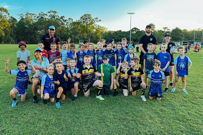 Sam Bremner visiting a junior rugby league club on Queensland's Sunshine Coast.