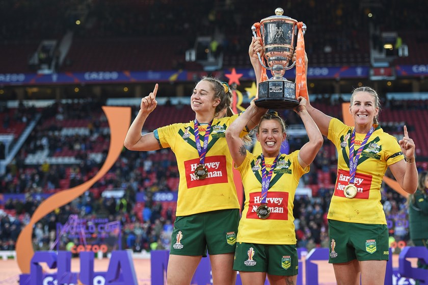 Sam Bremner's last game of rugby league came in the Jillaroos' World Cup win alongside Kezie Apps and Ali Brigginshaw.
