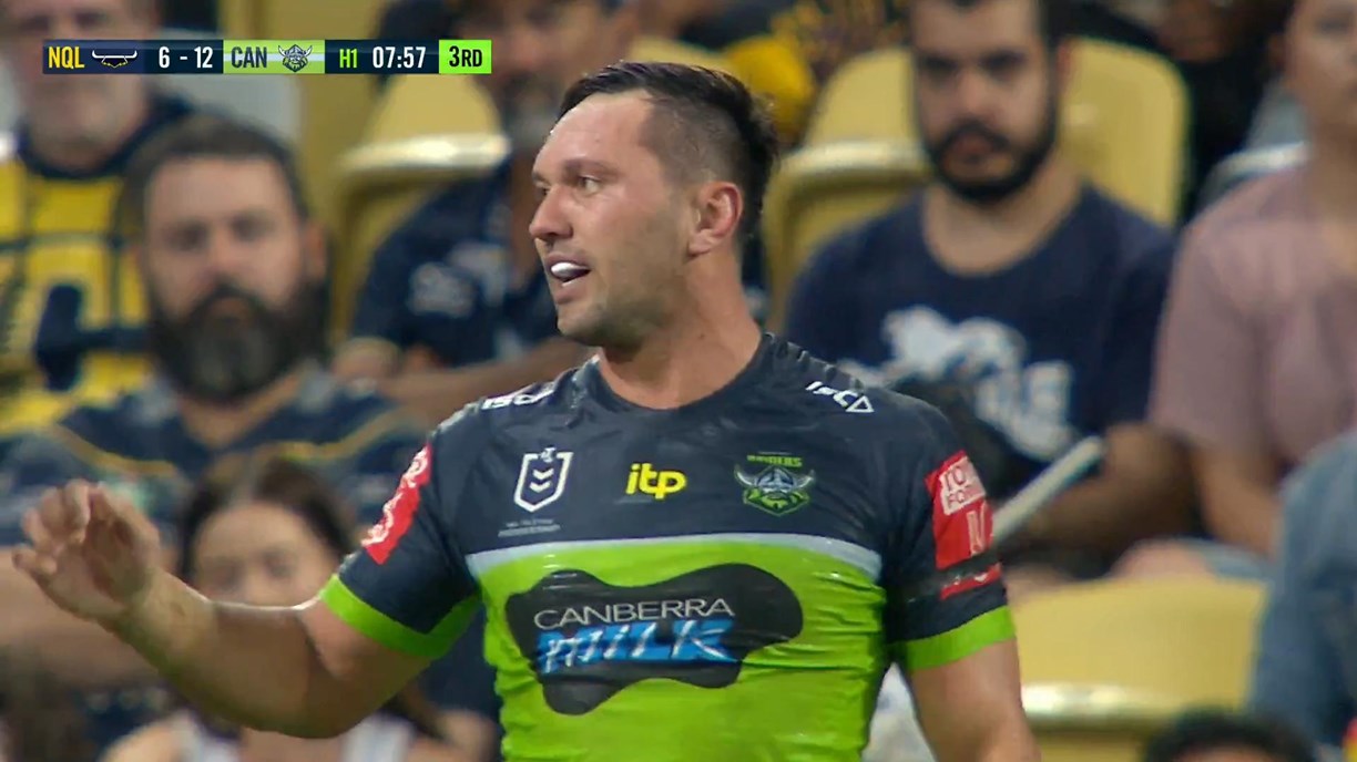 NRL news 2022, Canberra Raiders vs North Queensland Cowboys, Tom Starling  try, video