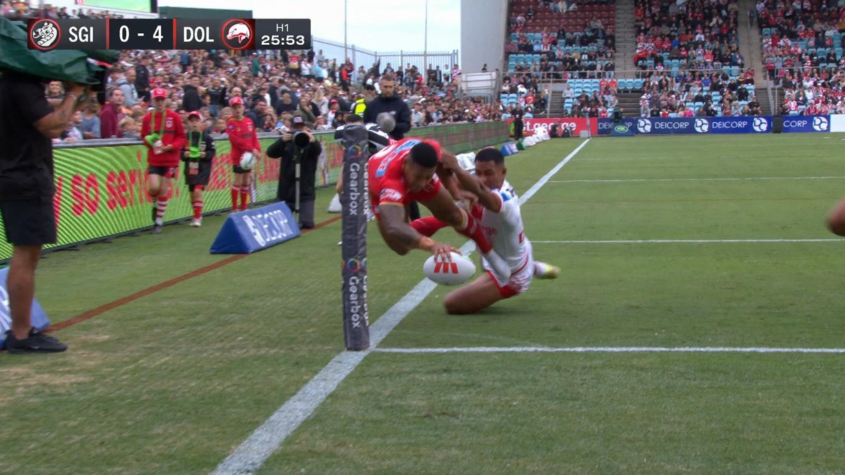 NRL 2023: St George Illawarra Dragons vs Dolphins, match wrap, try