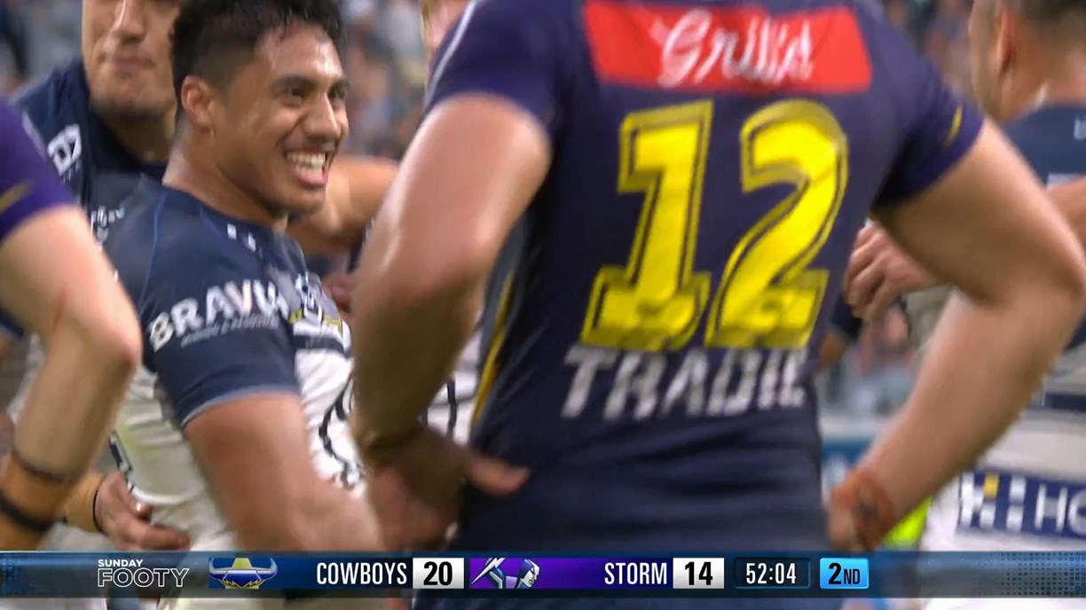 NRL 2023: Semi Valemei hat-trick as North Queensland Cowboys thrash  Melbourne Storm in Townsville