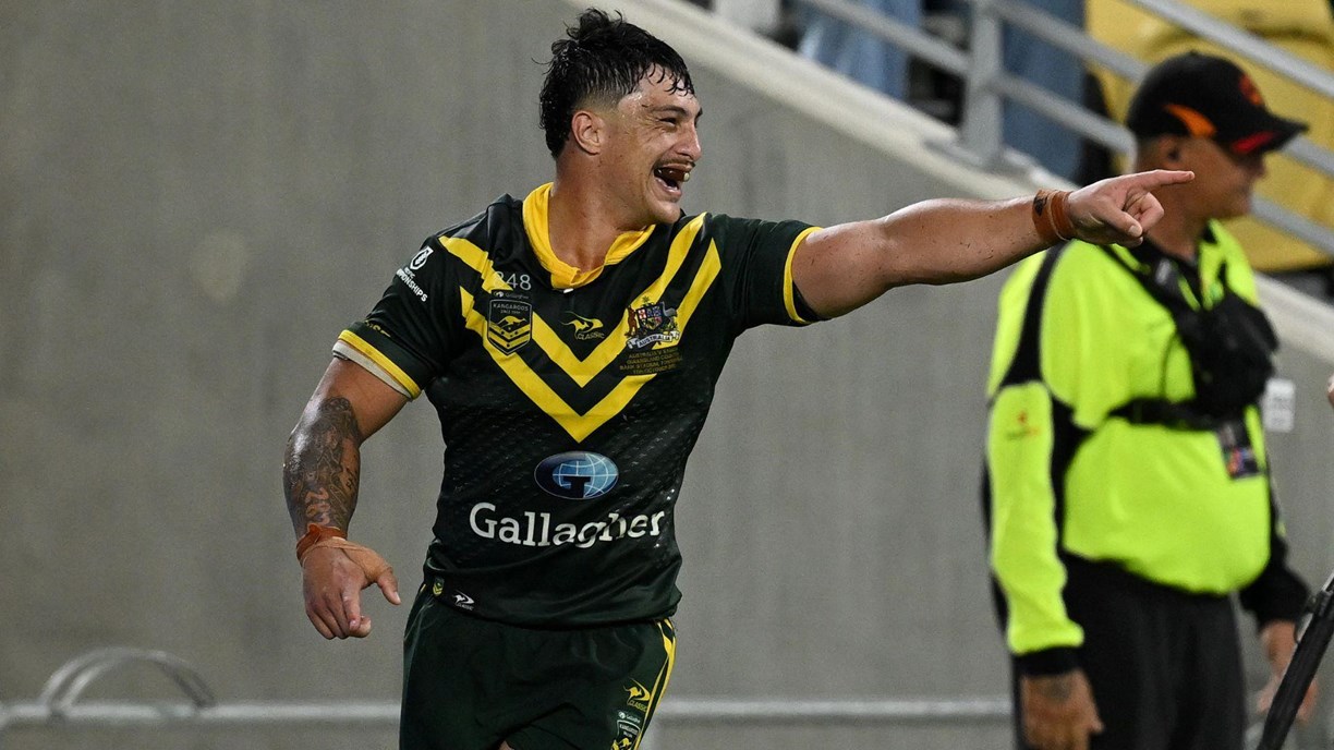 NRL 2023, Pacific Championships, Gallagher Australian Kangaroos, Kotoni  Staggs does mum proud on debut | NRL.com