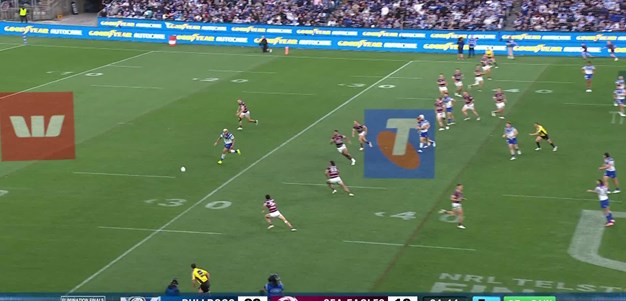 Kikau charges down a DCE kick