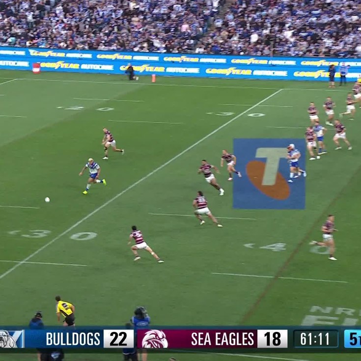 Kikau charges down a DCE kick