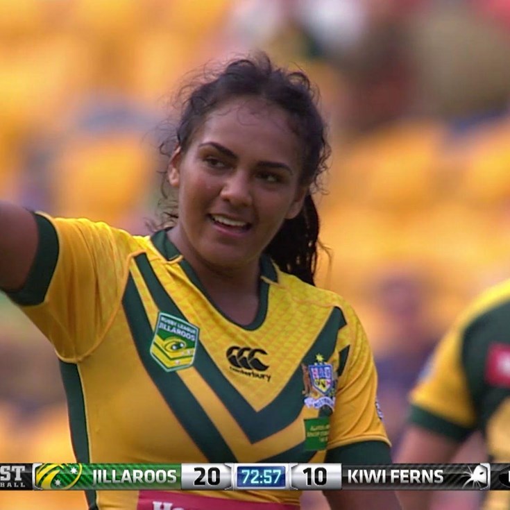 Mahalia Murphy's hat-trick on debut for the Jillaroos