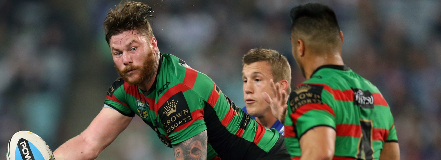 Souths forward Chris McQueen is fired up after missing the side's big loss to the Broncos.