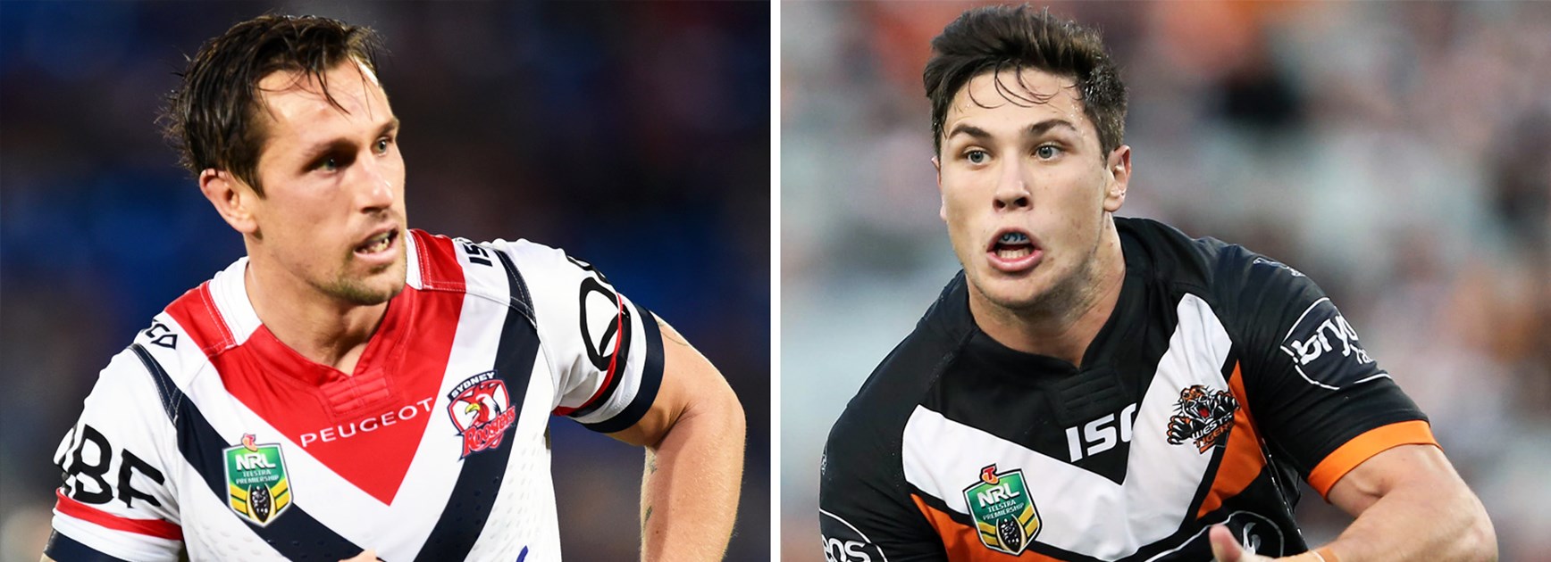Prime Minister's XIII halves Mitchell Pearce and Mitch Moses.