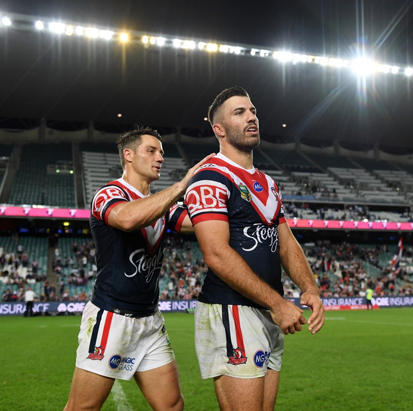 Roosters duo Cooper Cronk and James Tedesco.