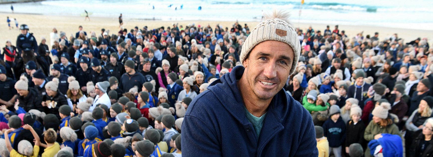 Knights great Andrew Johns ahead of Beanies for Brain Cancer Round.