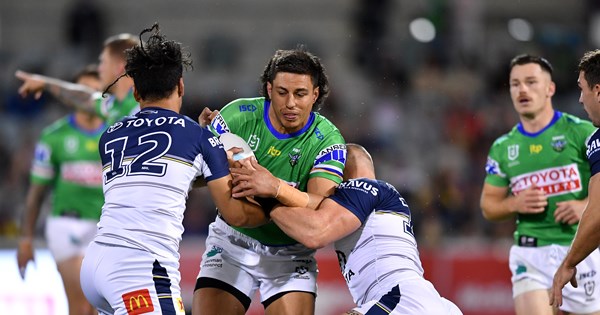 NRL news 2022, Canberra Raiders vs North Queensland Cowboys, Tom Starling  try, video