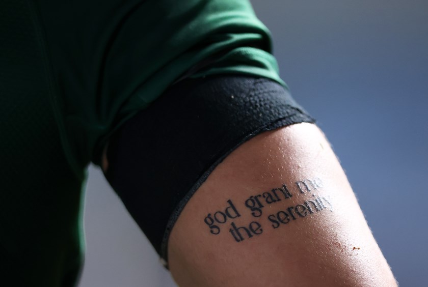 Carrigan got the Serenity Prayer tattooed on his left forearm ahead of the Scotland game