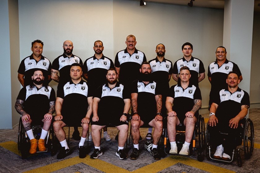 The first Wheel Kiwis team to face Australia in the historic trans-Tasman wheelchair Test.