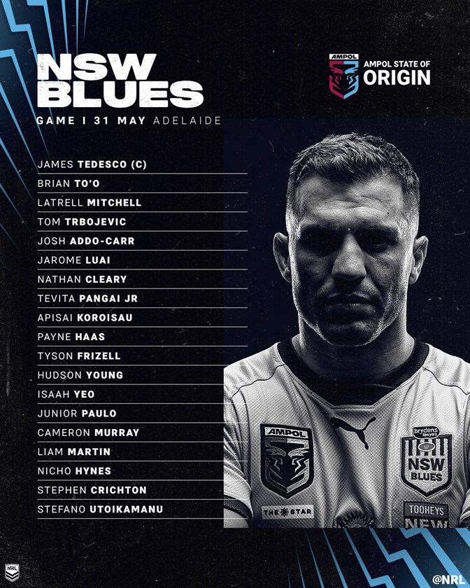 NRL 2023, State of Origin team lists, Blues team list, team news