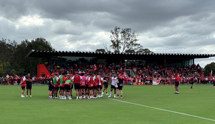 The Sea of Red turned out for Tonga training at Blacktown ahead of the Pacific Cup final against Australia