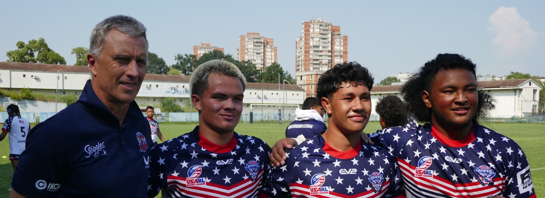 Sydney Roosters GM of football Craig Walker travelled to Belgrade to watch the USA youth team sponsored by the club make their international debut in the European U19s Championships.